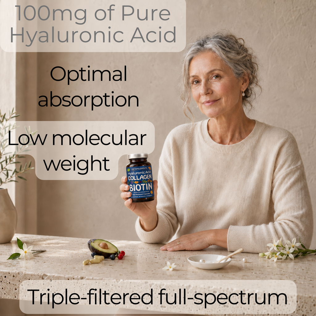 Marine Collagen, Hyaluronic Acid, Biotin, Vitamins, Minerals & Superfood - 35 Ingredients