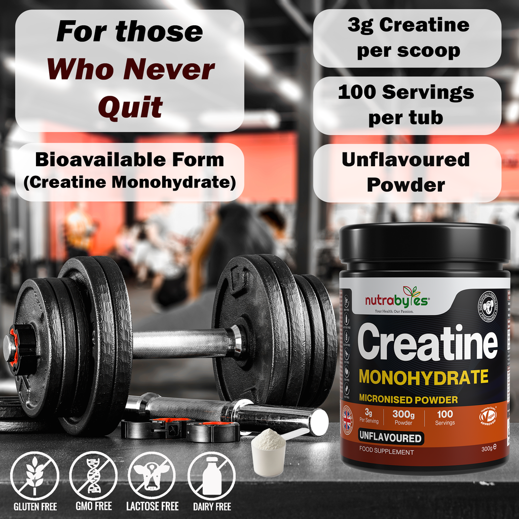 Creatine Monohydrate Powder 300g (100 Servings) | Pure Micronised Creatine Powder Supplement for Men & Women, Pre & Post Workout Strength, Muscle Growth & Recovery, Vegan | Unflavoured
