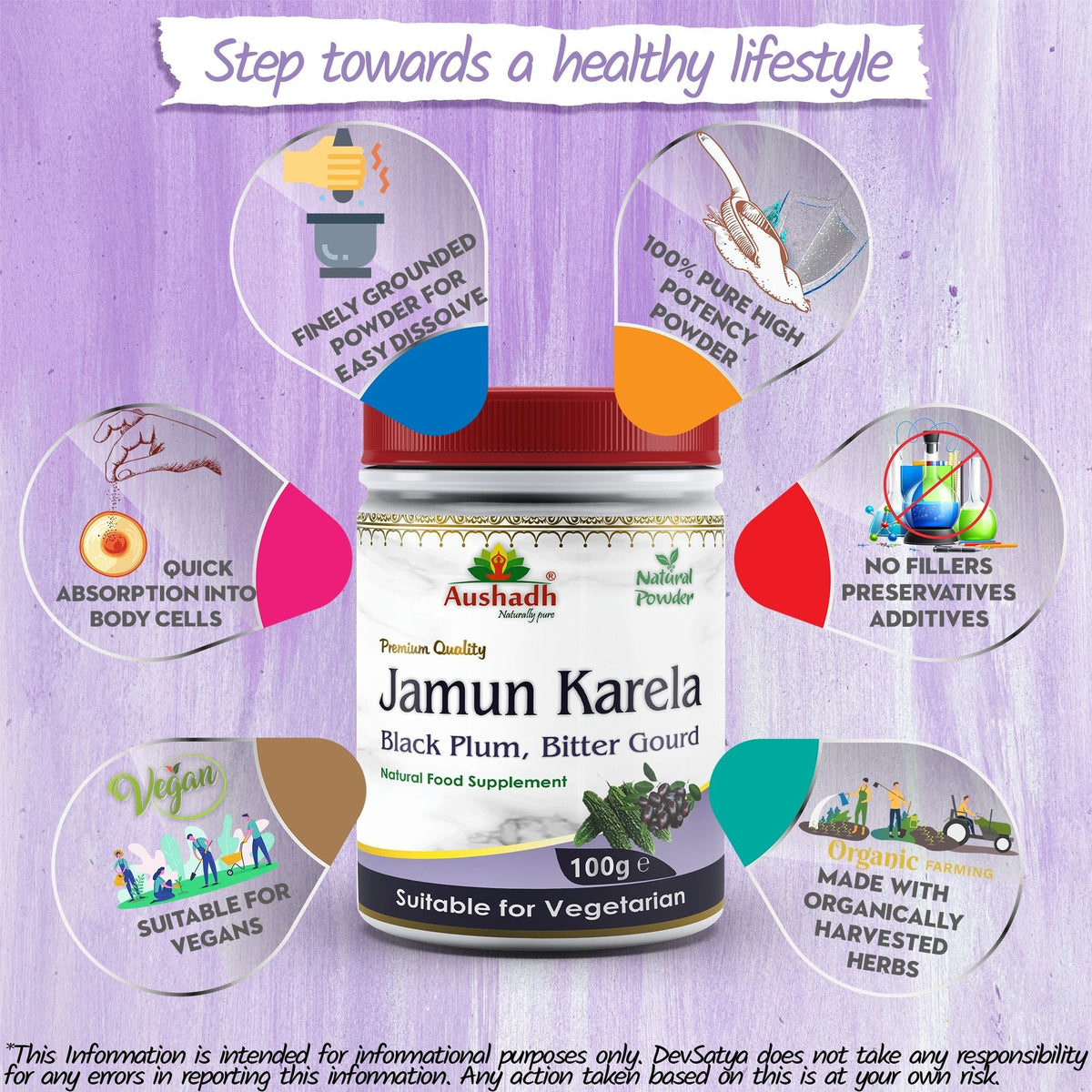 Aushadh Jamun Karela Powder 100 gram - Daily Wellness Support