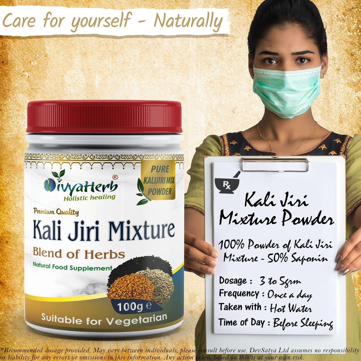 DivyaHerb Kali Jiri Mixture Powder 100 gram - Daily Wellness Support