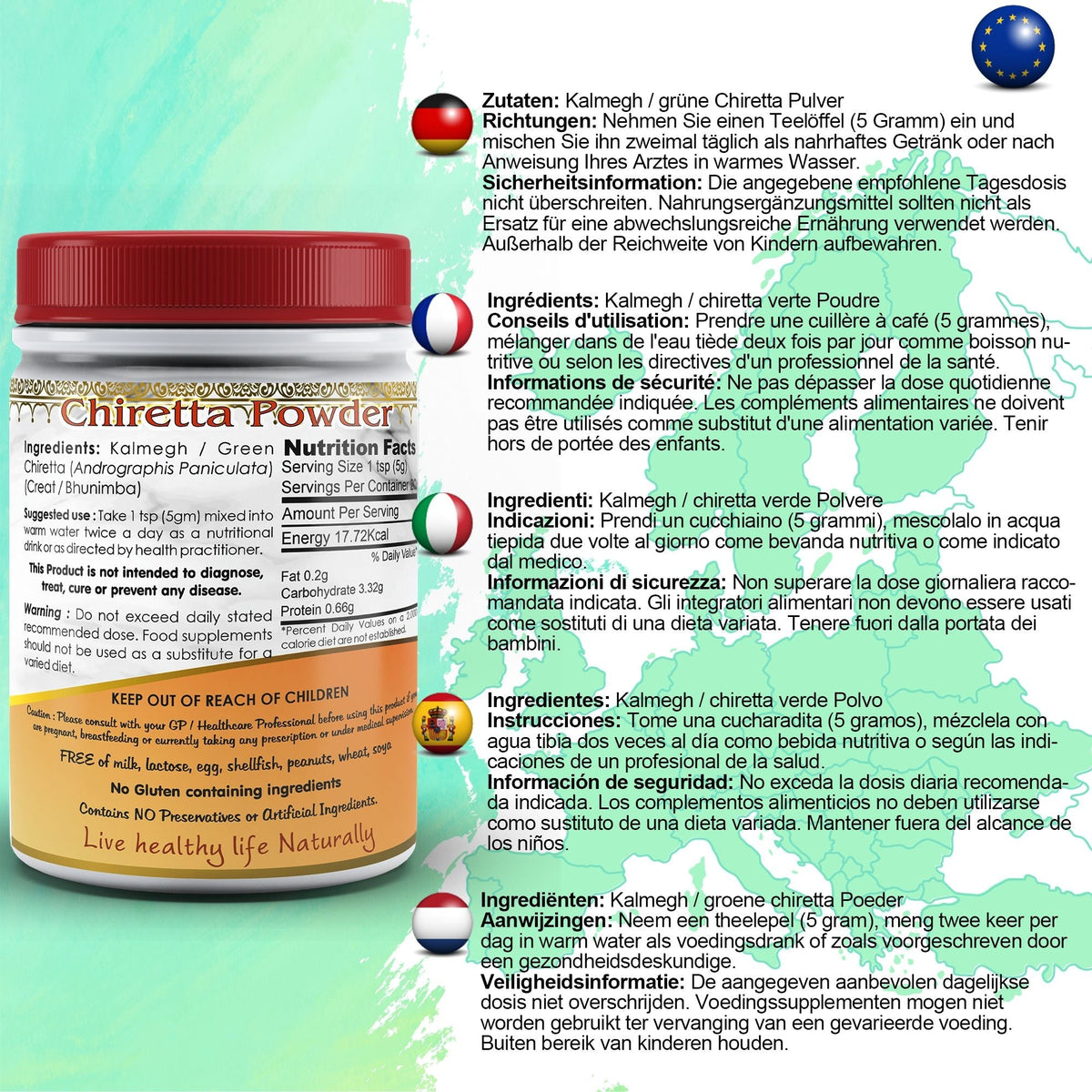 DivyaHerb Kalmegh Powder 100 gram - Daily Wellness Support