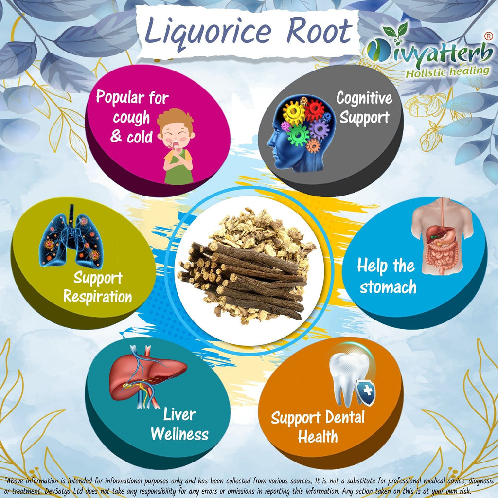 DivyaHerb Liquorice Root Powder 100 gram - Throat Comfort Support