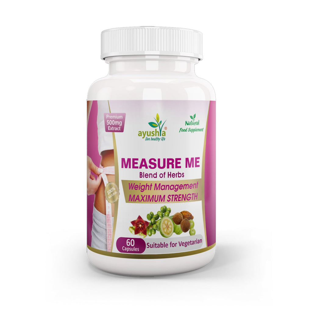 Ayushya Measure Me Capsules (Metabolism Blend) Active Lifestyle & Healthy Weight Support - Vegan, Gluten Free, Non-GMO, 60 Capsules