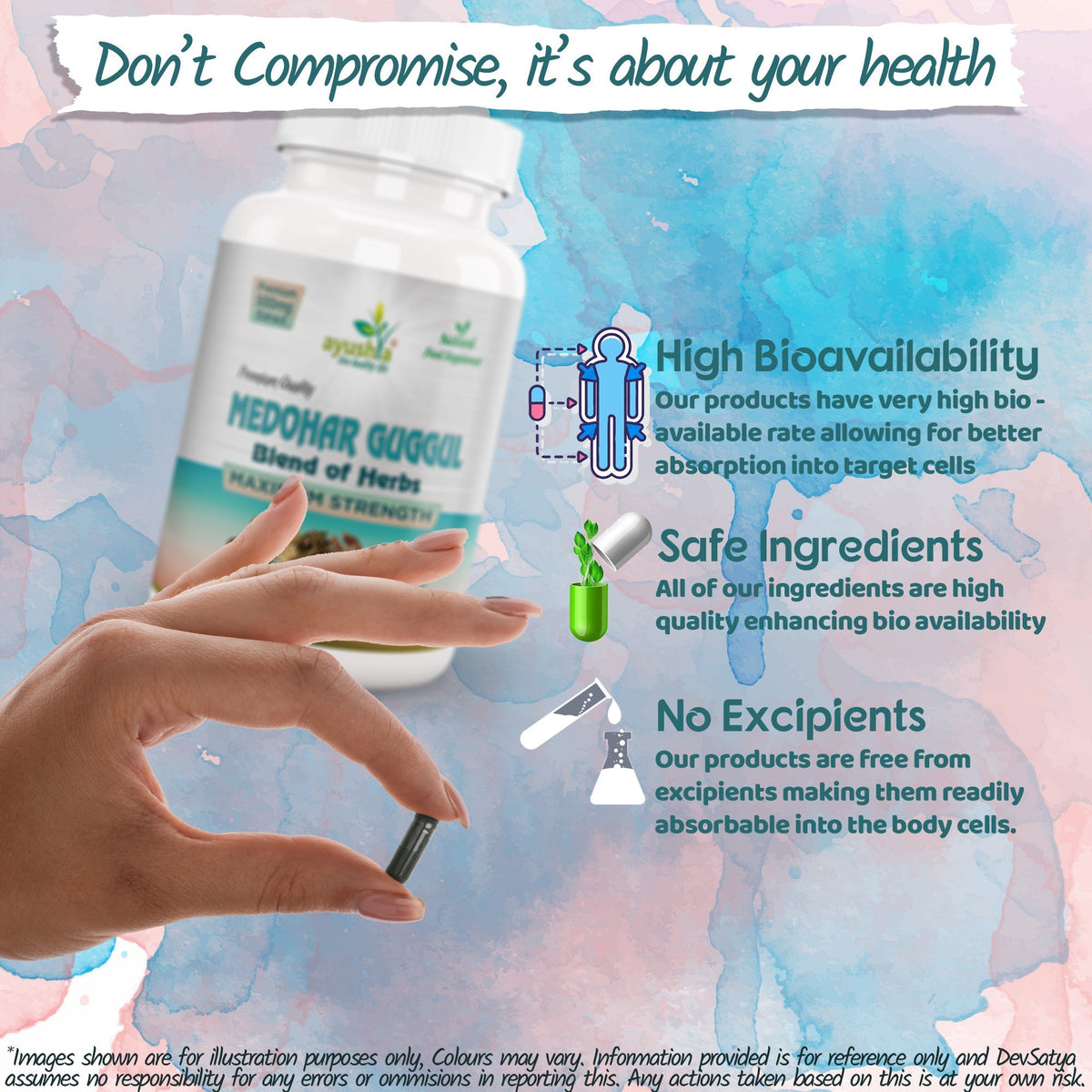 Ayushya Medohar Guggul Capsules (Wellness Guggul) Healthy Weight Support - Vegan, Gluten Free, Non-GMO, 60 Capsules