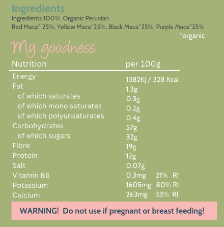 Organic 4 Root Maca Powder Blend