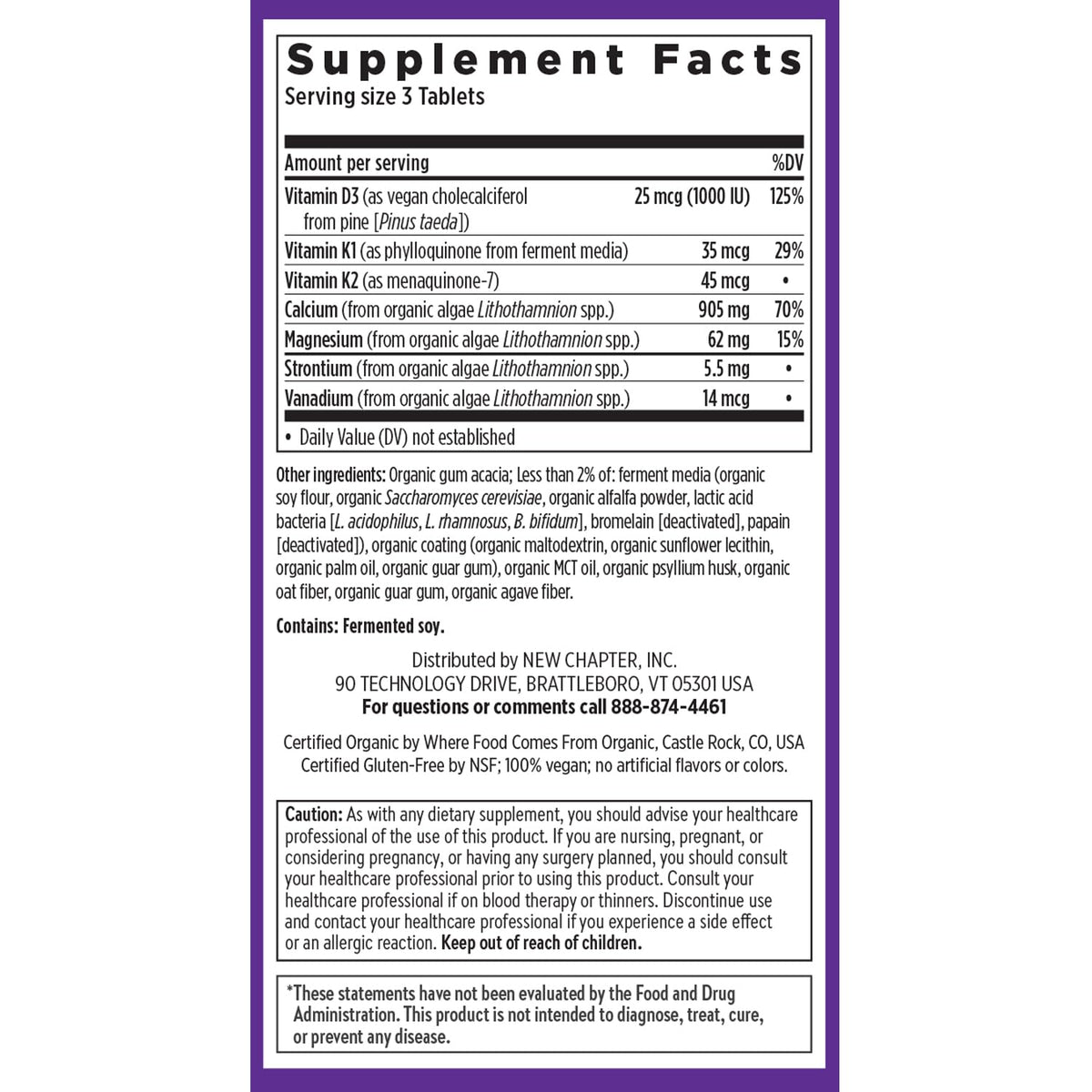 New Chapter Calcium Supplement - Organic Plant Calcium for Bone Strength (180 Count)