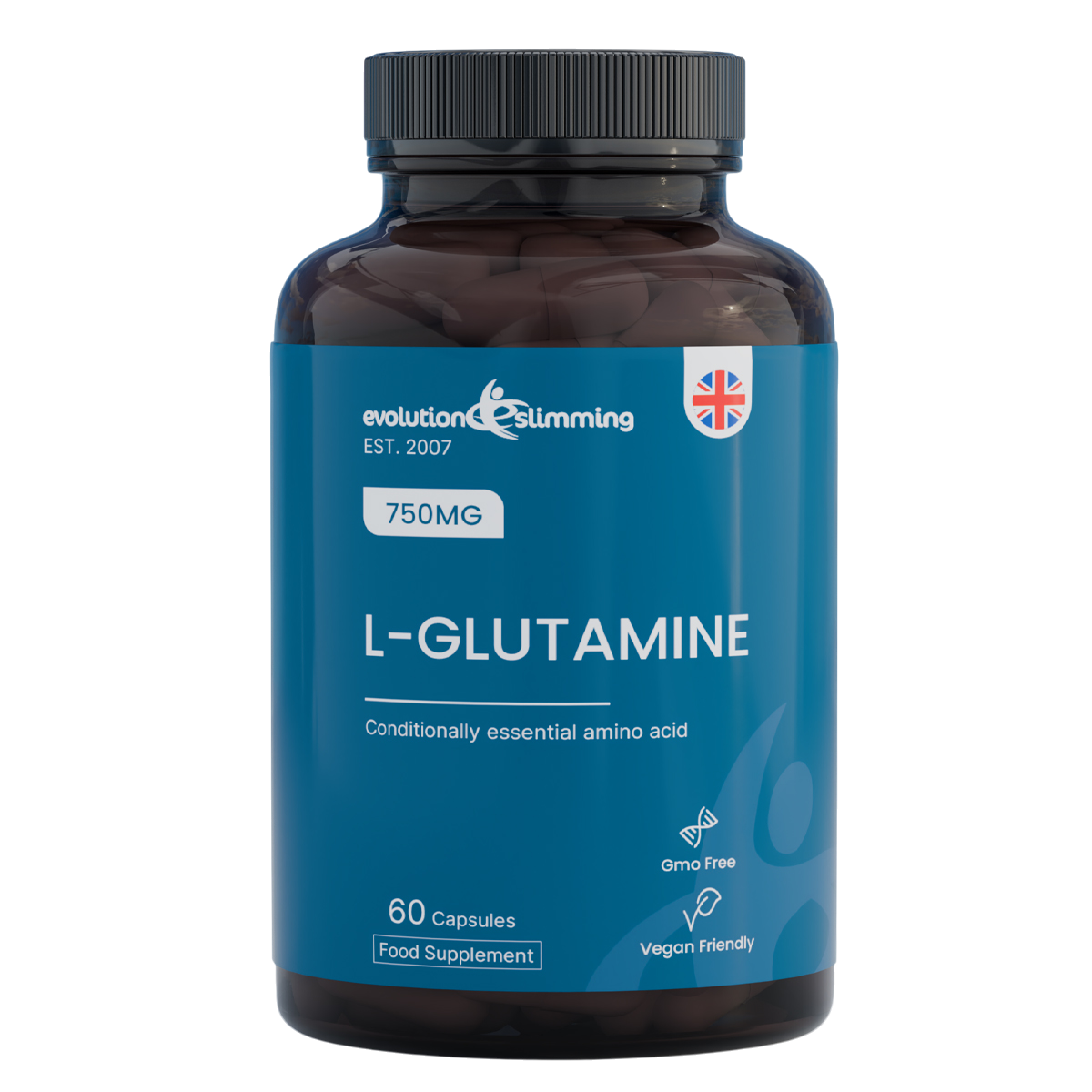 L-Glutamine 750mg Daily Capsules | Muscle Recovery & Gut Support