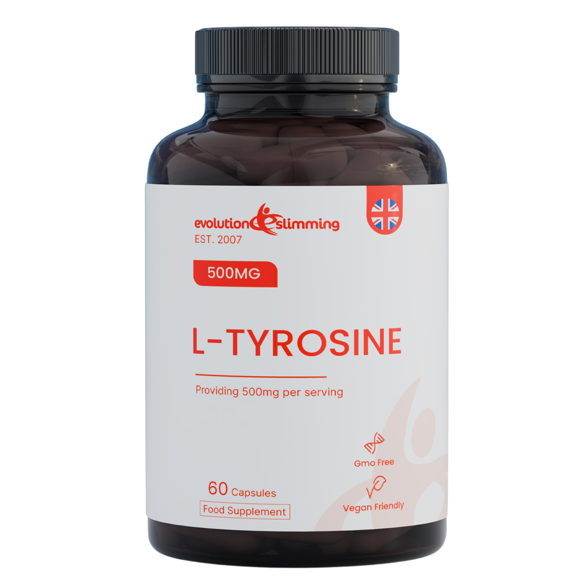 L-Tyrosine 500mg Daily Capsules | Mental Focus & Stress Support