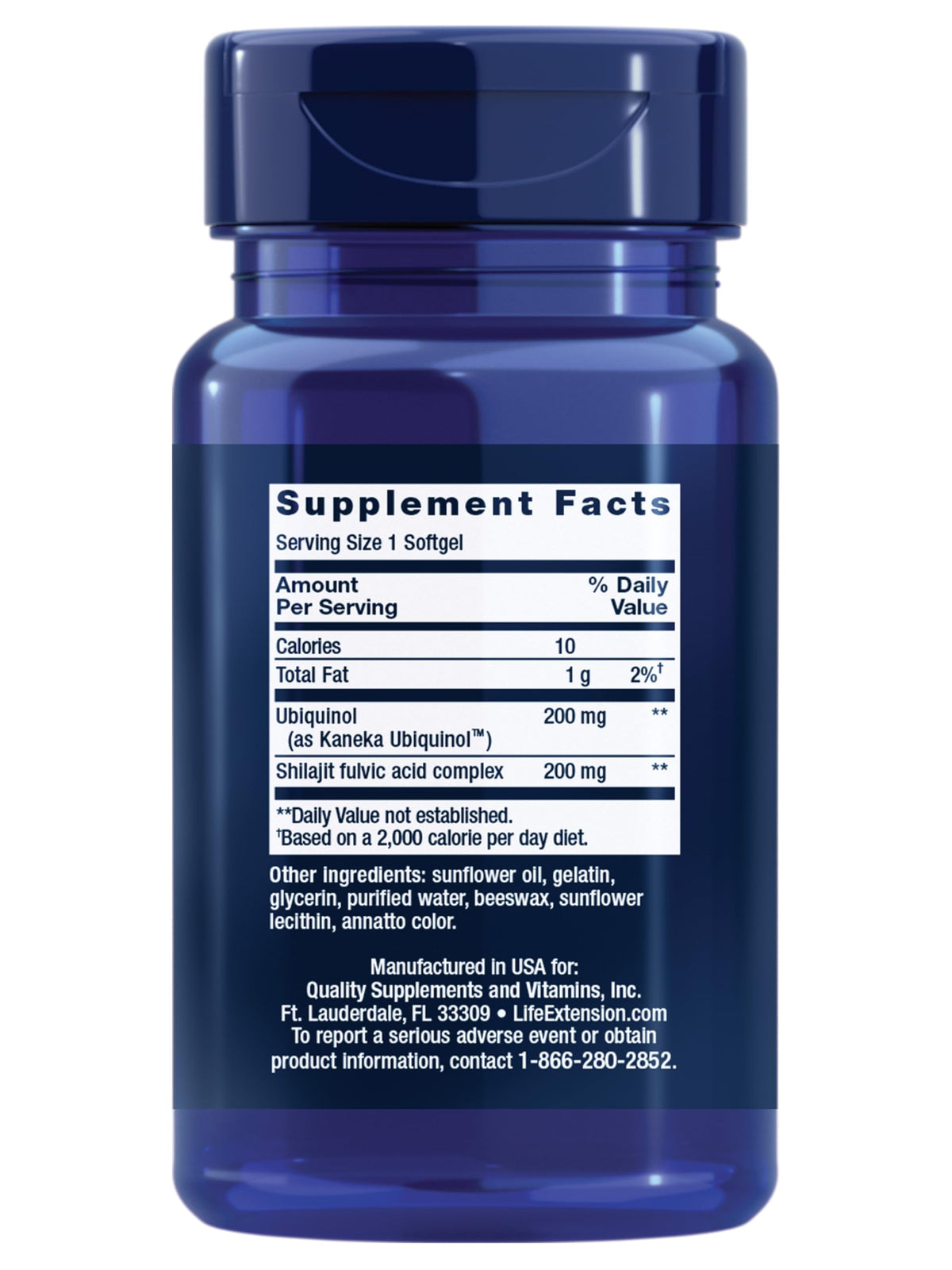 Life Extension Super Ubiquinol CoQ10 with Shilajit – 200 mg, Enhanced Mitochondrial Support | Gluten-Free, Non-GMO