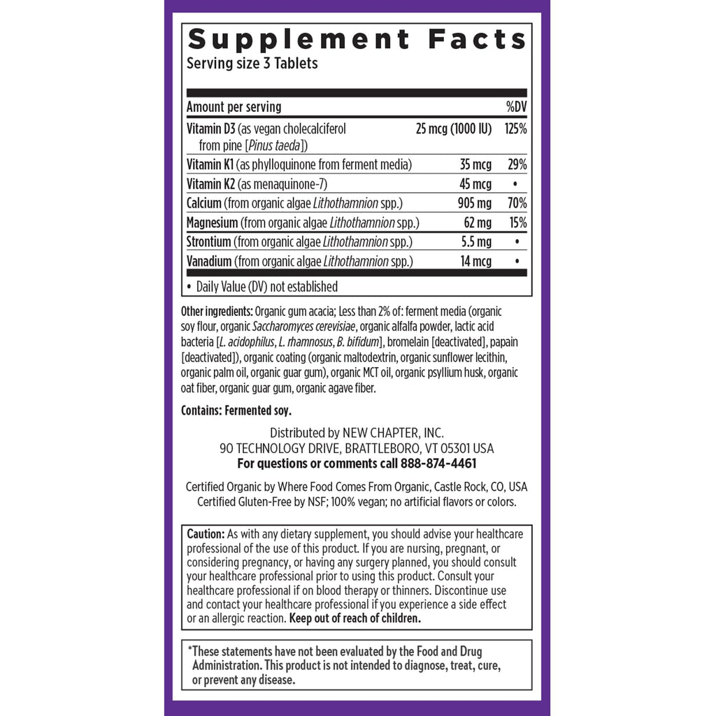 New Chapter Calcium Supplement - Organic Plant Calcium for Bone Strength (180 Count)
