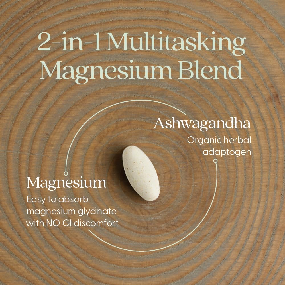 New Chapter Magnesium + Ashwagandha Supplement - 325 mg, 60 ct, 2-Month Supply | 2.5x Absorption