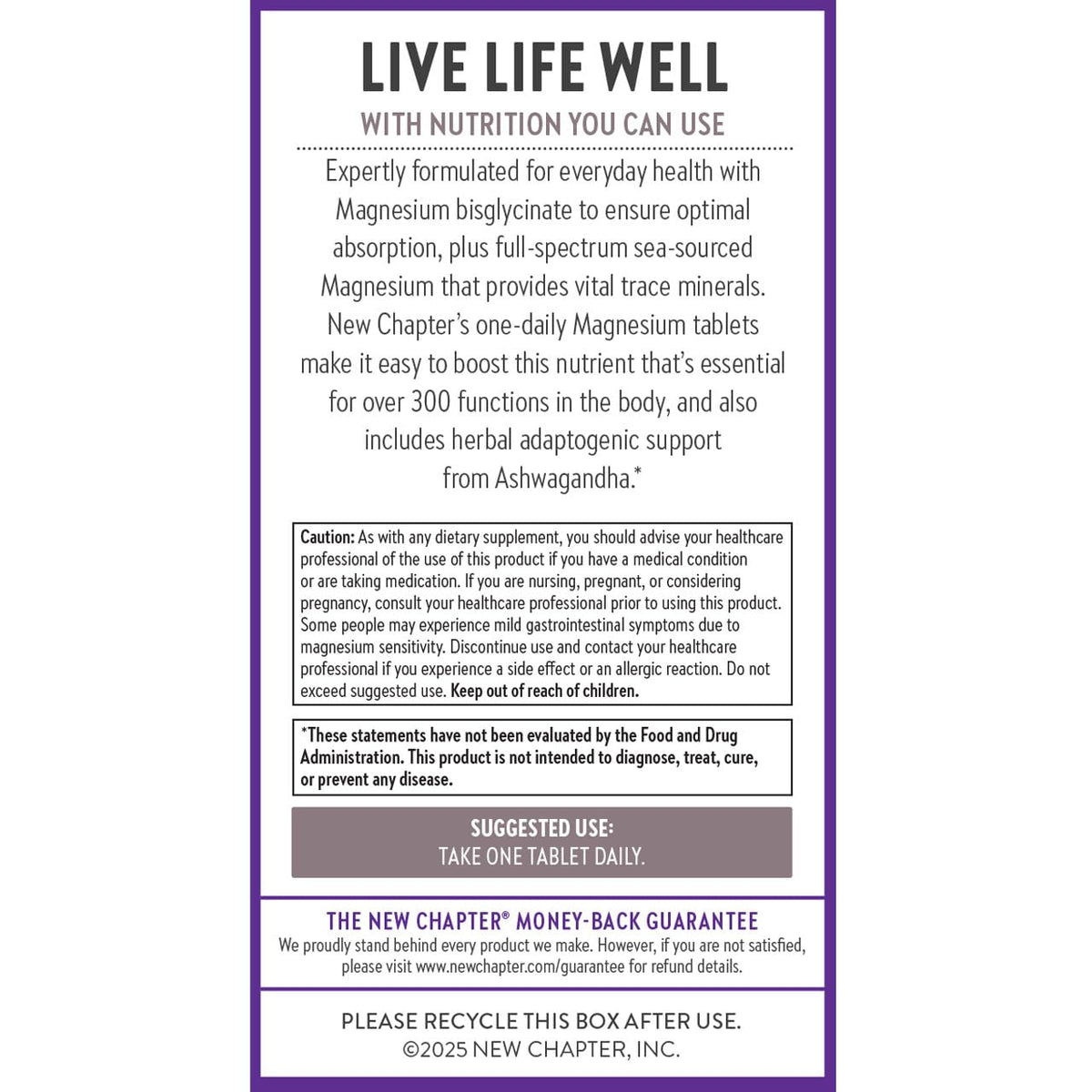New Chapter Magnesium + Ashwagandha 325 mg Glycinate – 90 ct, 2.5x Absorption | Non-GMO