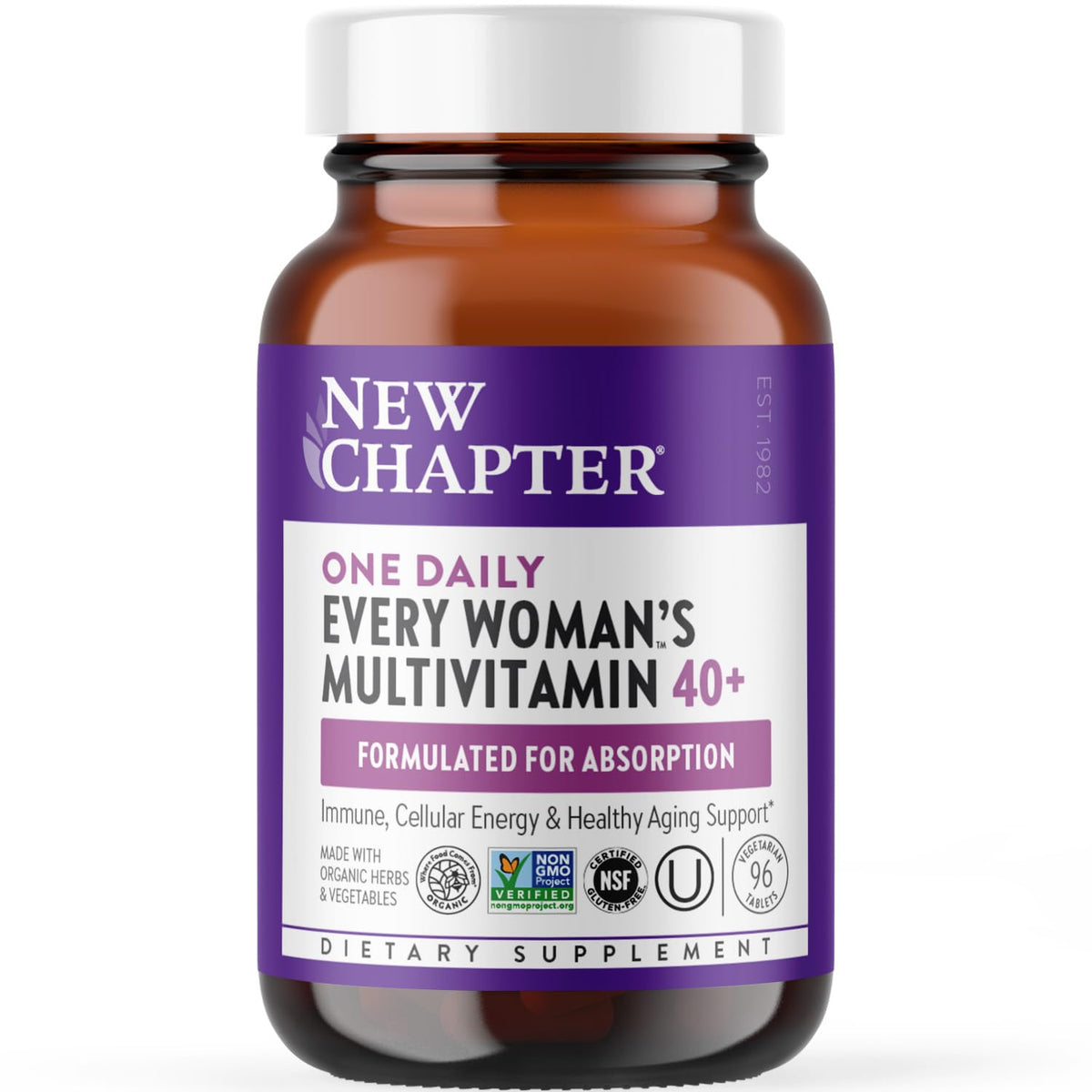 New Chapter Women’s Multivitamin 40+ | One Daily, Gentle on Empty Stomach, Non-GMO, Gluten-Free | 96 Tablets