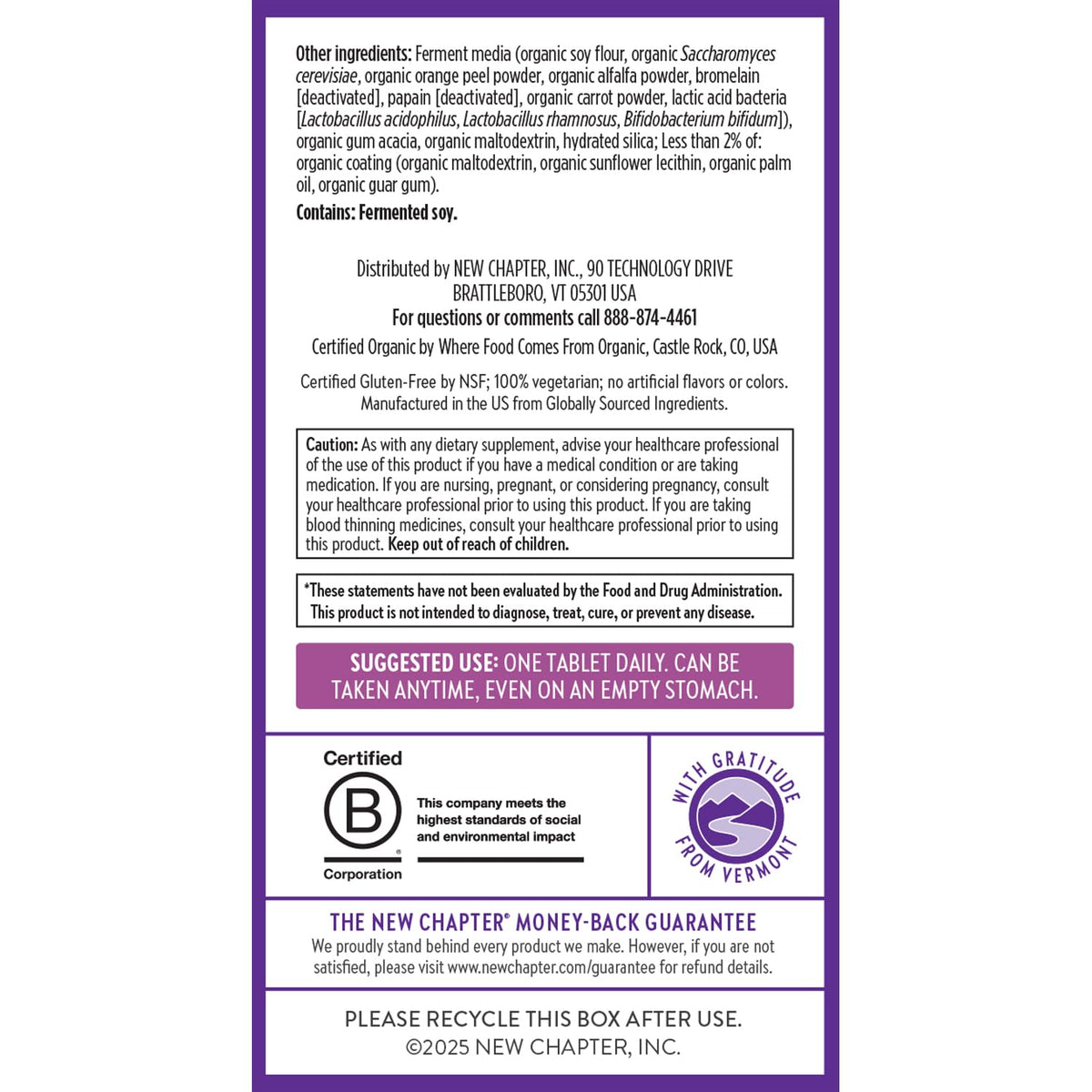 New Chapter Women's Multivitamin 40+ | One Daily, Fermented Vitamins, Gentle on Empty Stomach