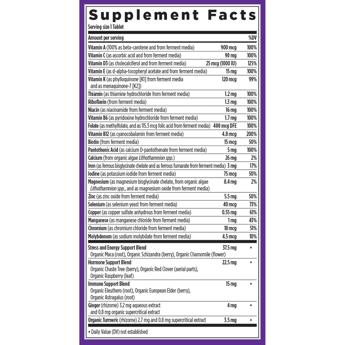 New Chapter Women’s Multivitamin with Iron, D3, B Vitamins & Zinc – Gentle on Empty Stomach, One Daily