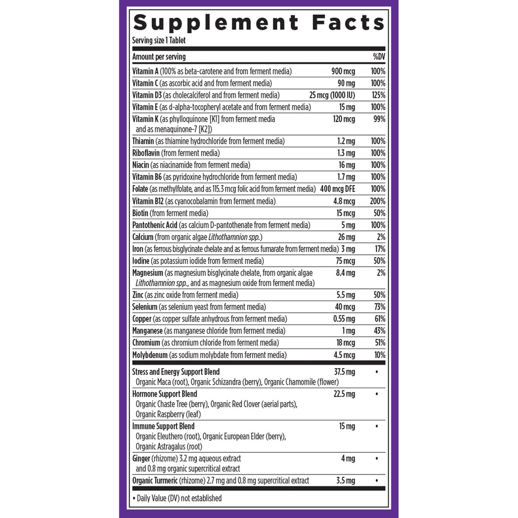 New Chapter Women’s Multivitamin with Iron, D3, B Vitamins & Zinc – Gentle on Empty Stomach, One Daily