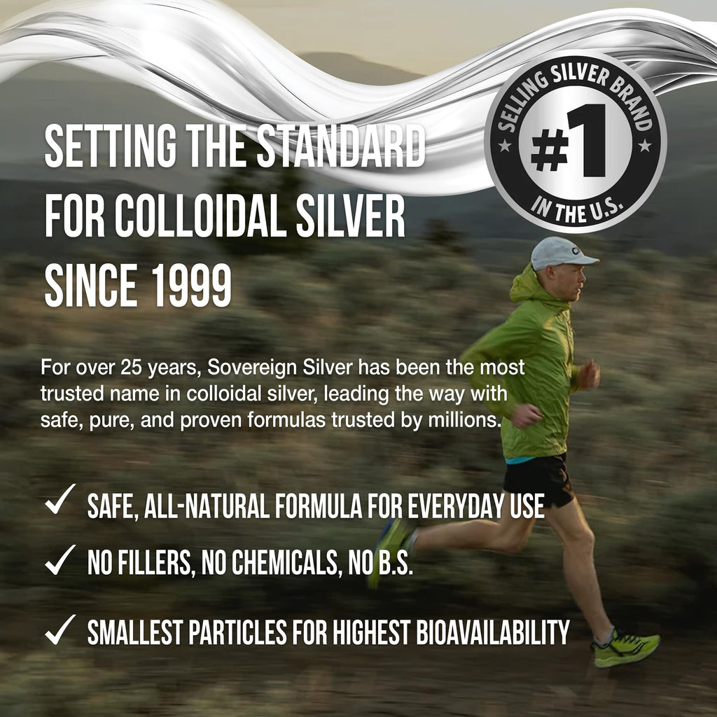 Sovereign Silver Immune Support – Colloidal Silver Hydrosol 10 ppm, 16 fl oz